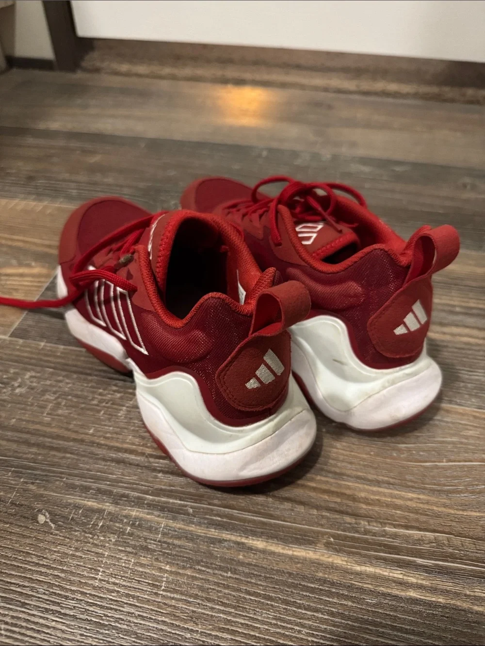 adidas Red Athletic Shoe Interior Label Detail